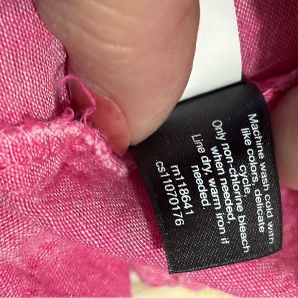 NWOT Lane Bryant Women’s Linen Cotton Blend Button Up Shirt Pink Size 18/20 - Picture 9 of 9